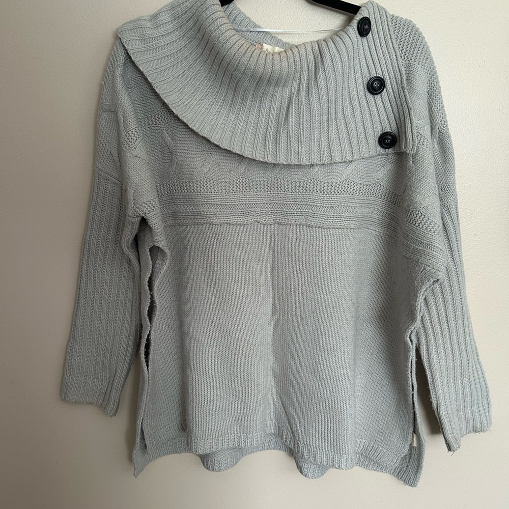 Altar'd State Light Gray Cowl Neck Sweater